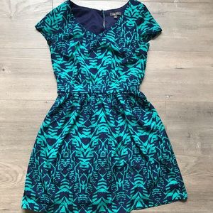🌸Lily Rose Tribal Print Turquoise Blue Dress